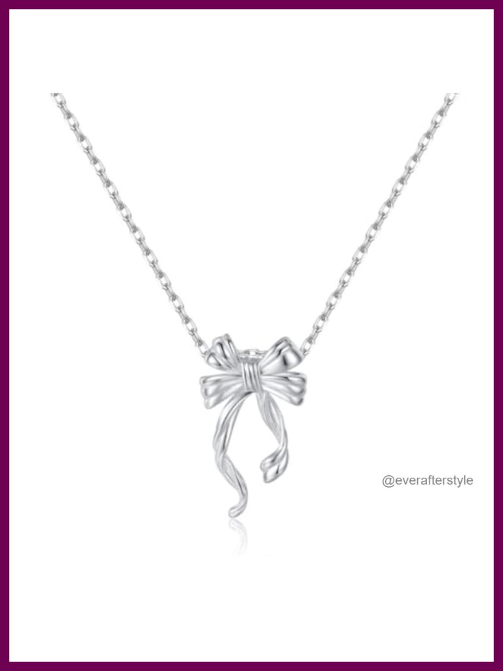 S925 Sterling Silver Bow Necklace Ribbon Bowknot Choker Adjustable